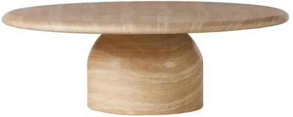 Emilia Modern Classic Sand Beige Concrete Round Outdoor Coffee Table