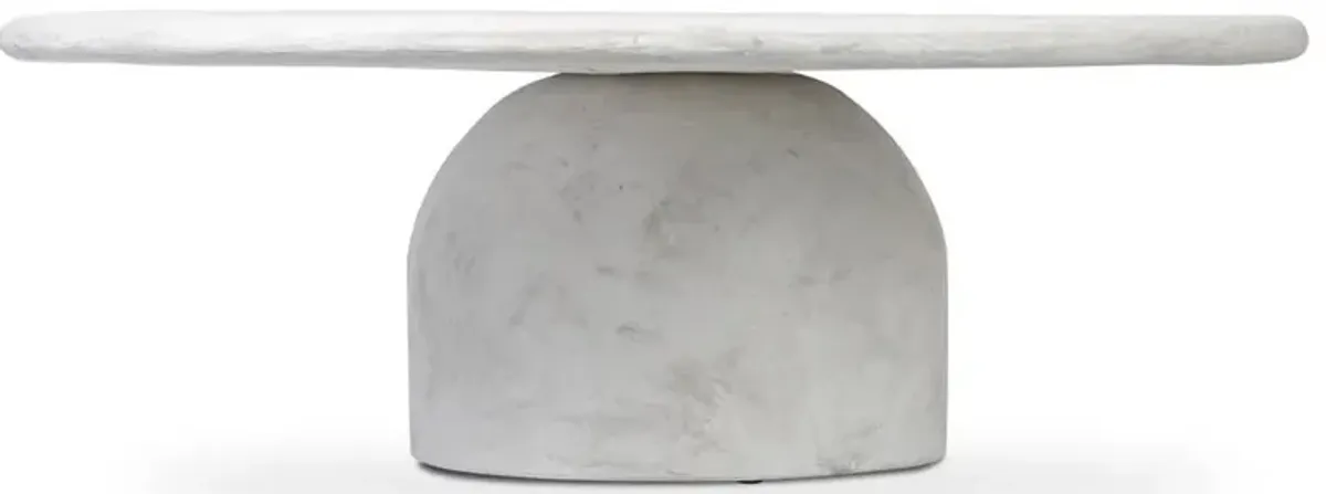 Emilia Modern Classic Off White Concrete Round Outdoor Coffee Table