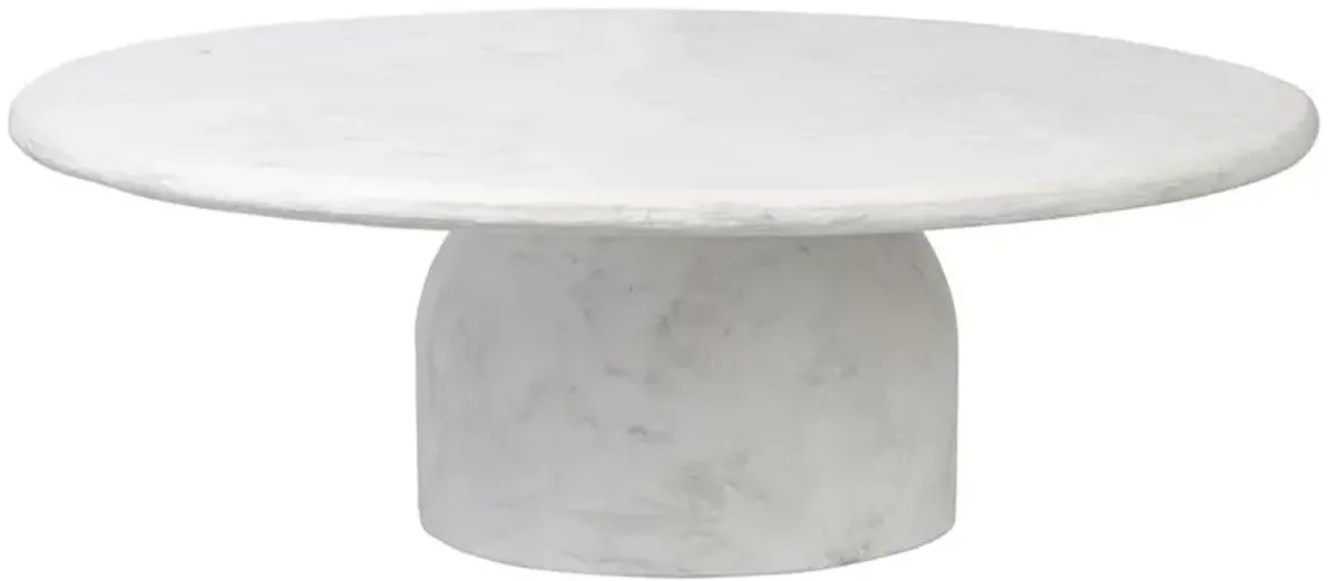 Emilia Modern Classic Off White Concrete Round Outdoor Coffee Table