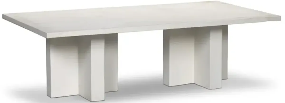 Hanne Modern Classic White Aluminum Rectangular Outdoor Coffee Table