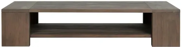 Benaiah Rustic Lodge Brown Teak Rectangular Outdoor Coffee Table