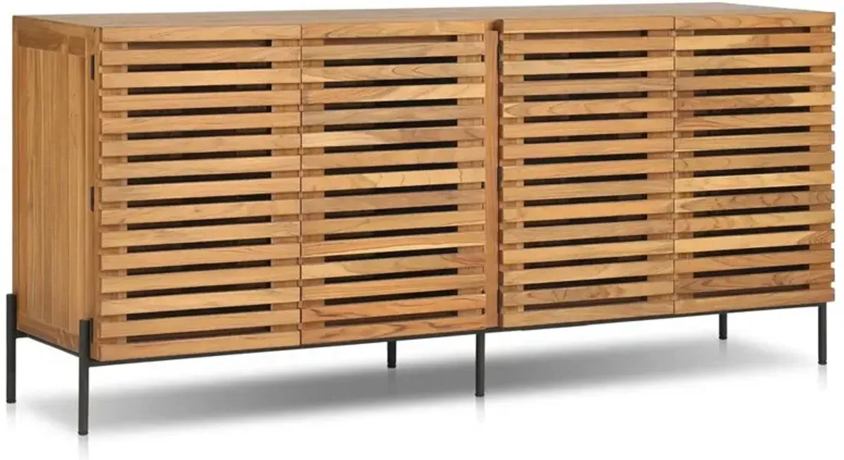 Georgina Coastal Beach Natural Teak Outdoor Sideboard