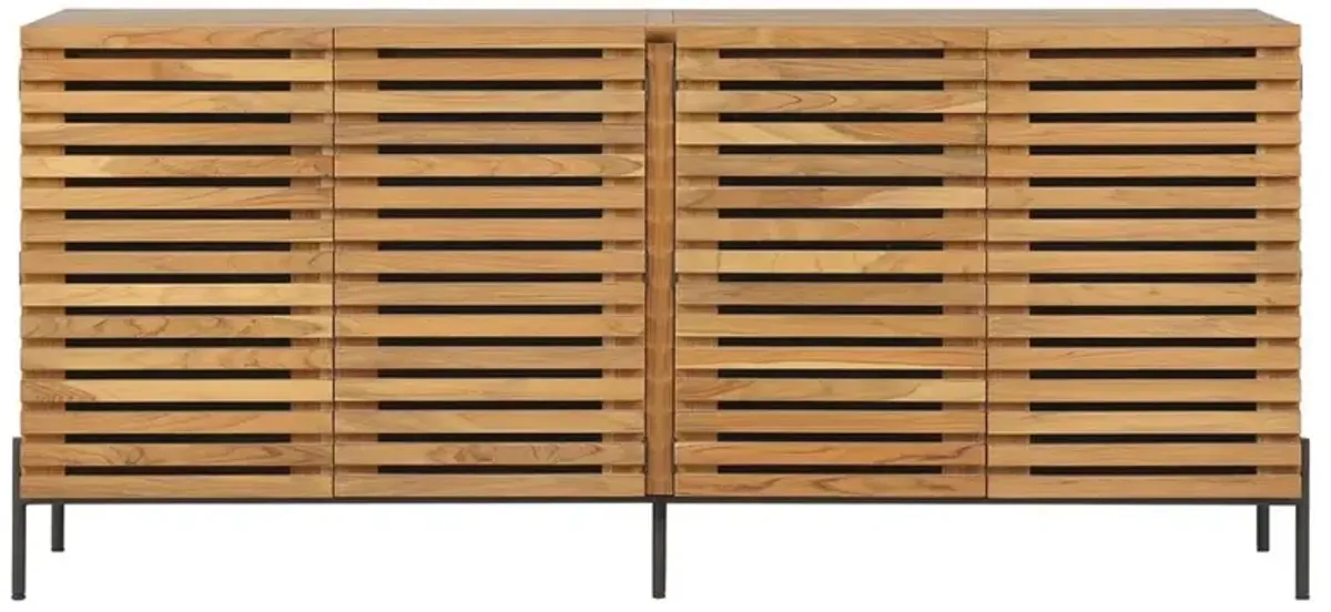 Georgina Coastal Beach Natural Teak Outdoor Sideboard
