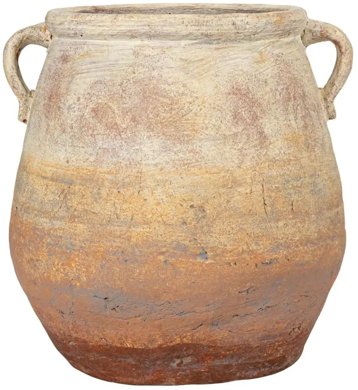 Leith French Country Distressed Orange Terracotta Planter Vase