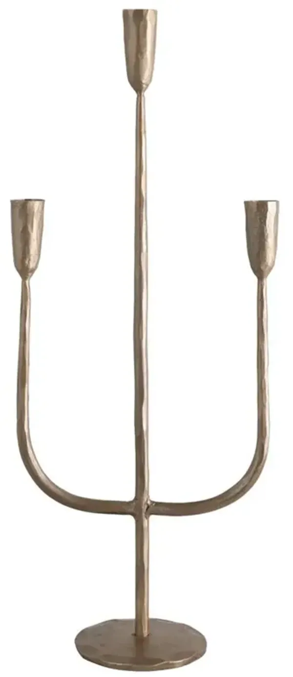 Marcello French Country Antique Brass Iron Candelabra