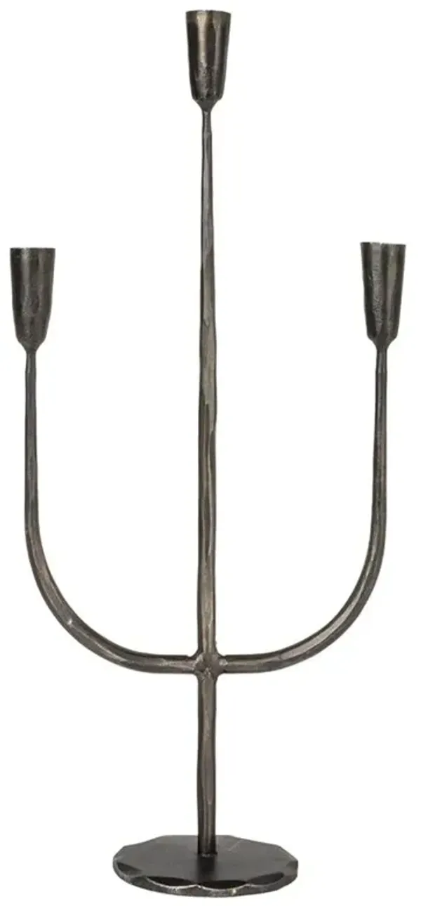 Marcello French Country Black Iron Candelabra