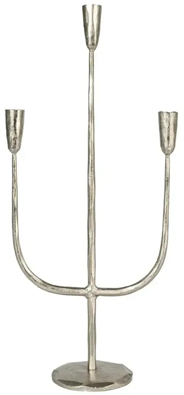 Marcello French Country Silver Iron Candelabra