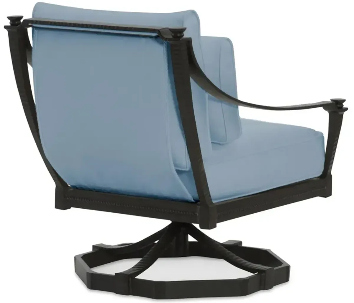 Century Andalusia French Blue Sunbrella Aluminum Outdoor Swivel Rocker Chair
