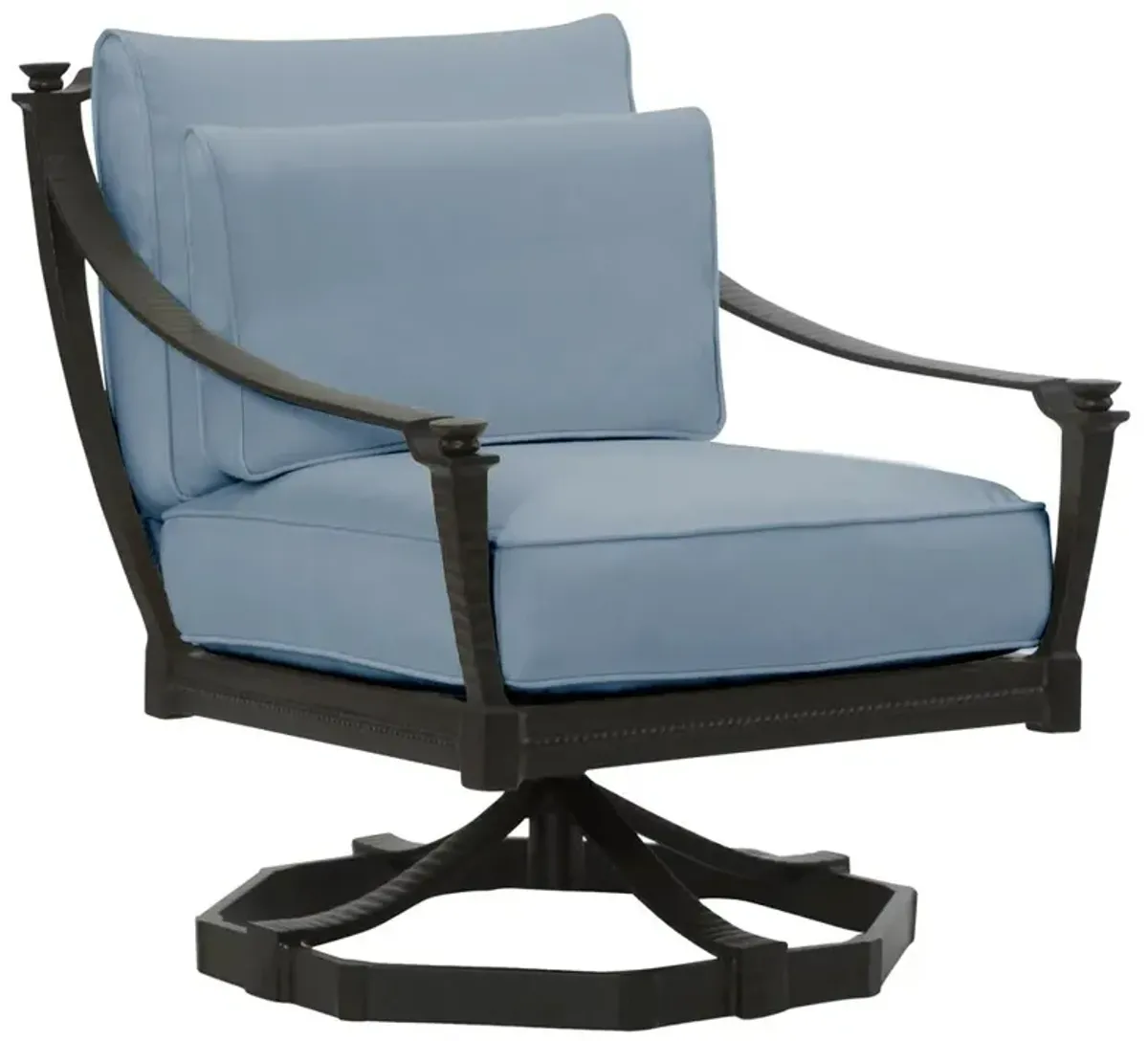Century Andalusia French Blue Sunbrella Aluminum Outdoor Swivel Rocker Chair
