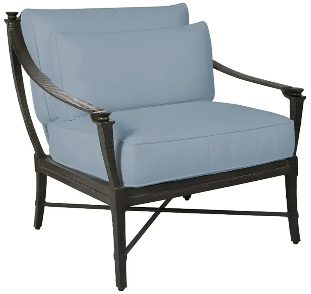 Century Andalusia French Blue Sunbrella Aluminum Outdoor Royal Chair