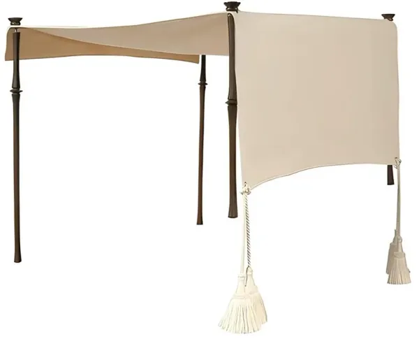 Century Andalusia French Beige Sunbrella Aluminum Outdoor Double Chaise Canopy
