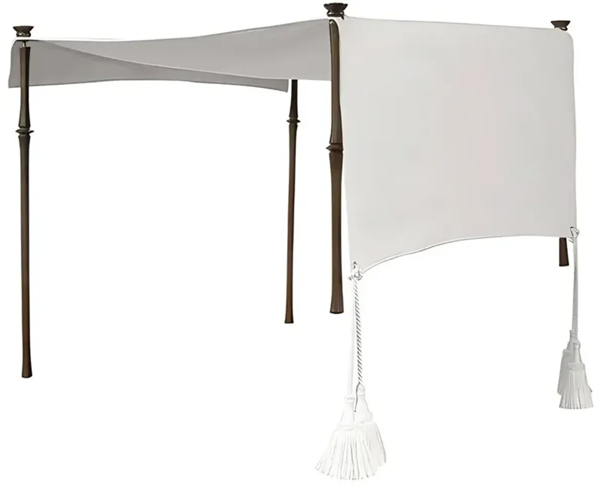 Century Andalusia French White Sunbrella Aluminum Outdoor Chaise Canopy