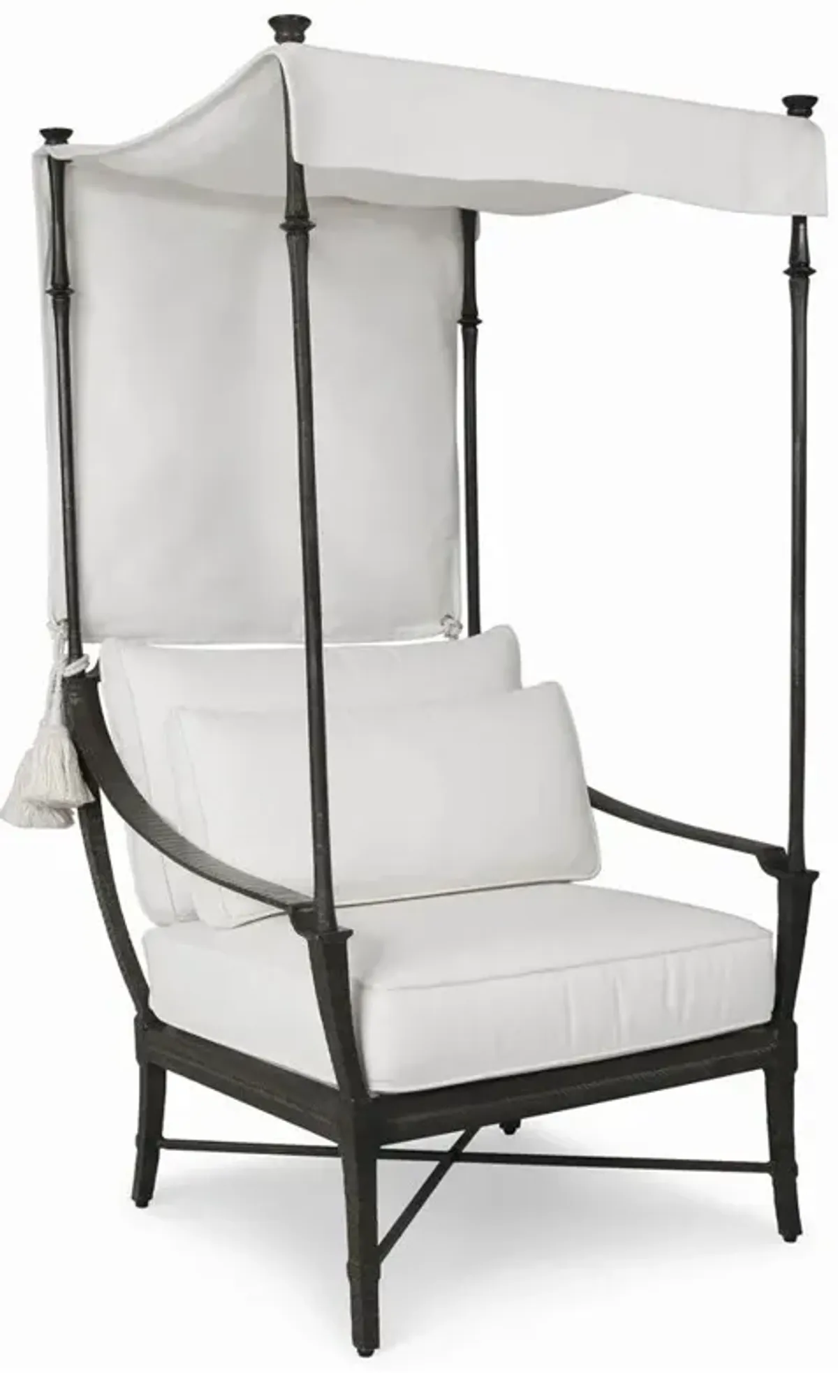 Century Andalusia French White Sunbrella Aluminum Outdoor Royal Lounge Canopy