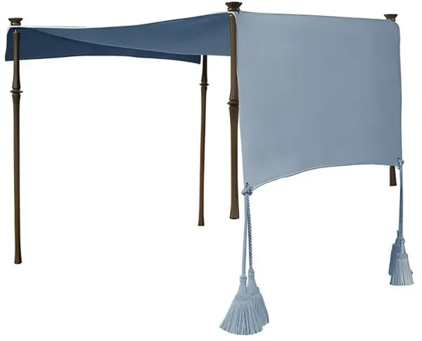 Century Andalusia French Blue Sunbrella Aluminum Outdoor Royal Lounge Canopy