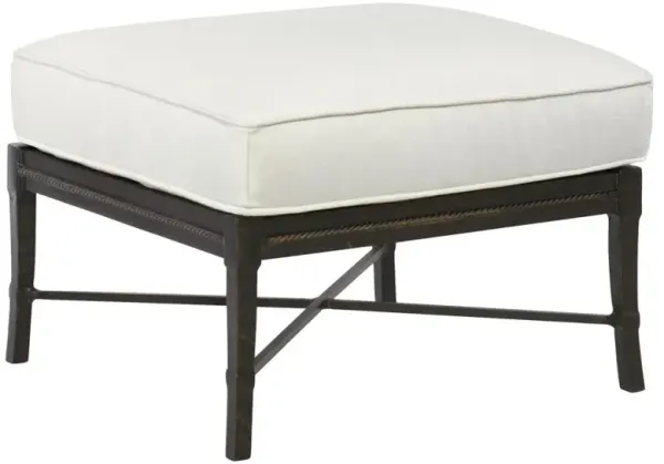 Century Andalusia French White Sunbrella Aluminum Square Outdoor Ottoman