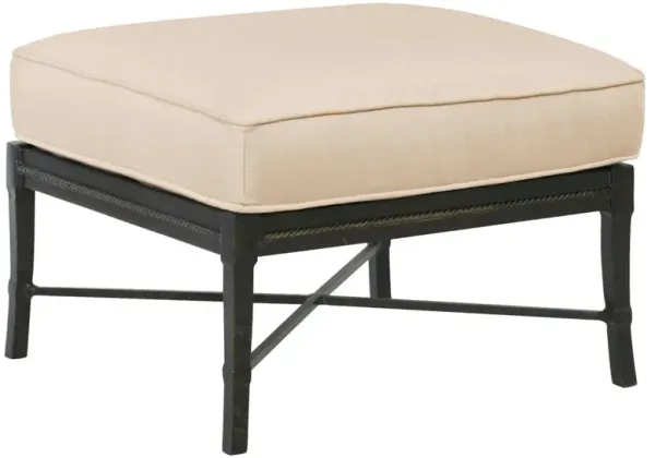 Century Andalusia French Beige Sunbrella Aluminum Square Outdoor Ottoman