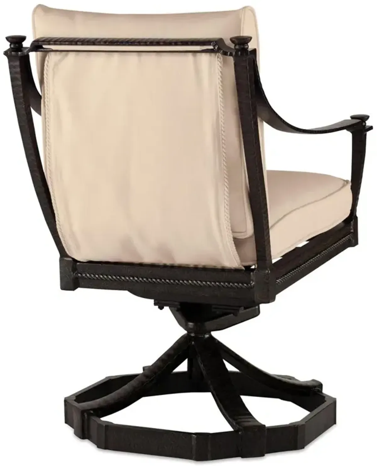 Century Andalusia Beige Sunbrella Aluminum Outdoor Swivel Rocker Dining Arm Chair