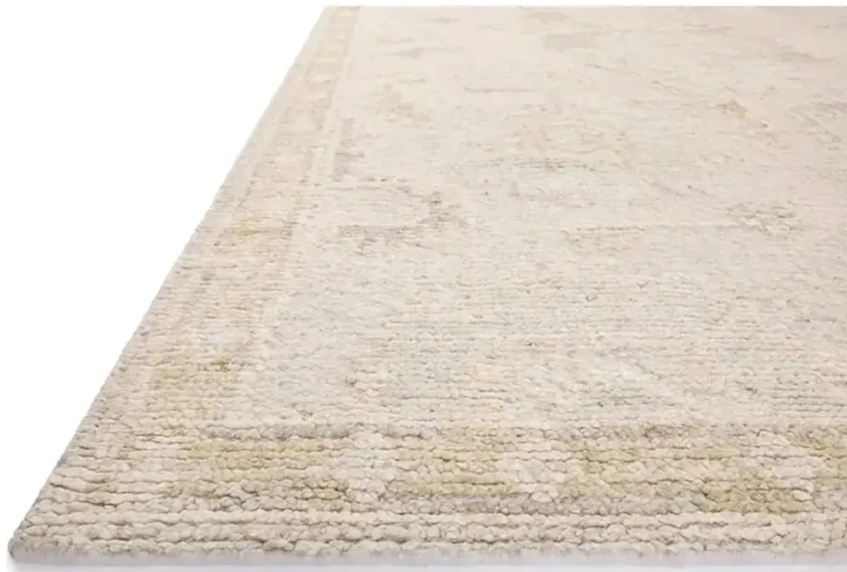 Peyton French Country Grey Wool Patterned Hand Knotted Rug - 2'6"x11'6"