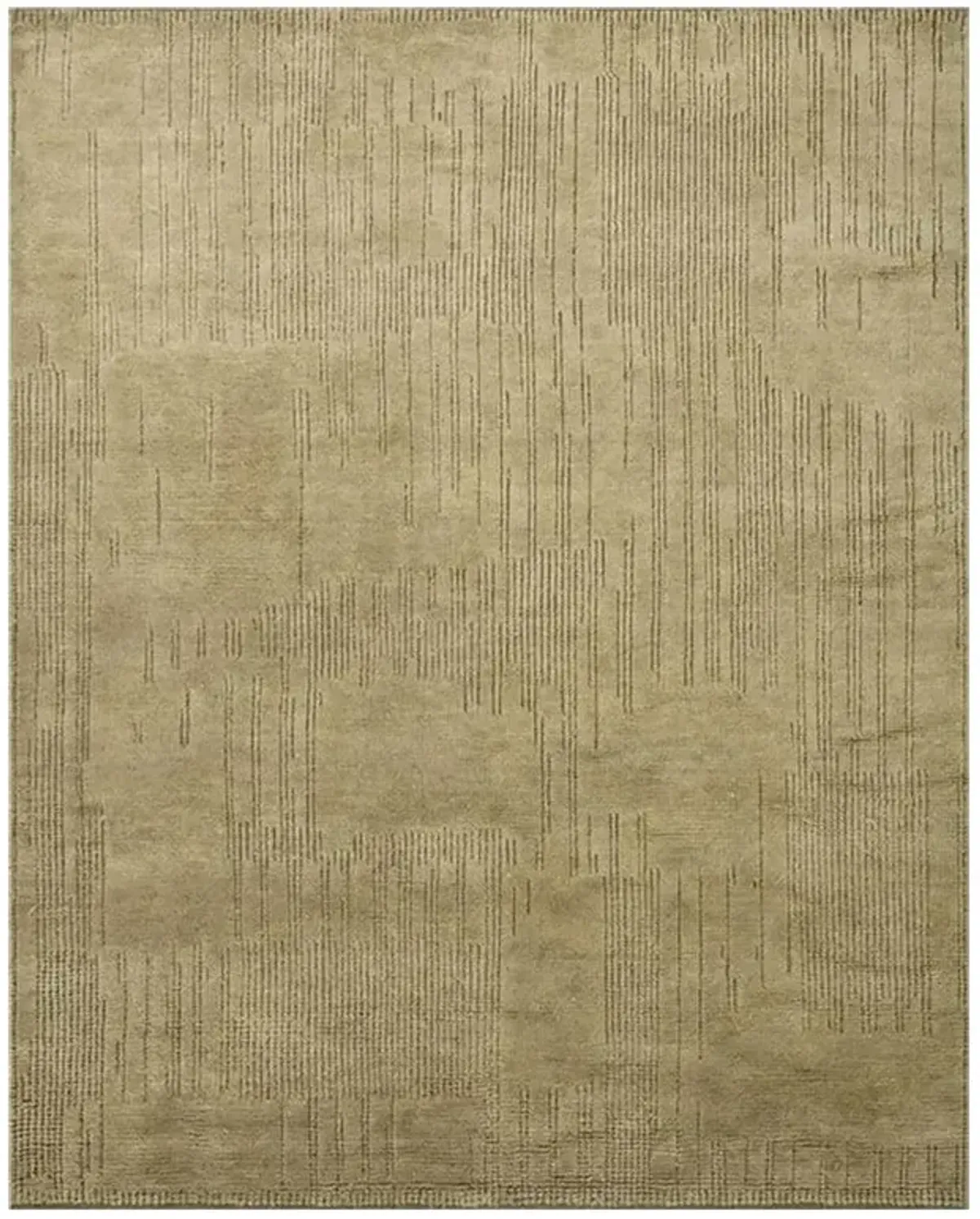 Saige Modern Classic Olive Green Wool Textured Solid Hand Knotted Rug - 8'6"x11'6"