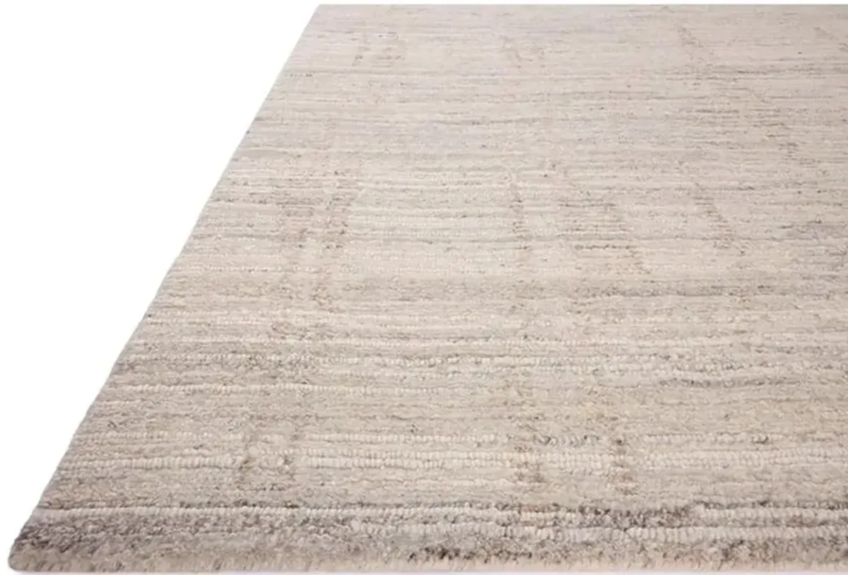 Wystrel Modern Classic Grey Wool Patterned Hand Knotted Rug - 7'9"x9'9"