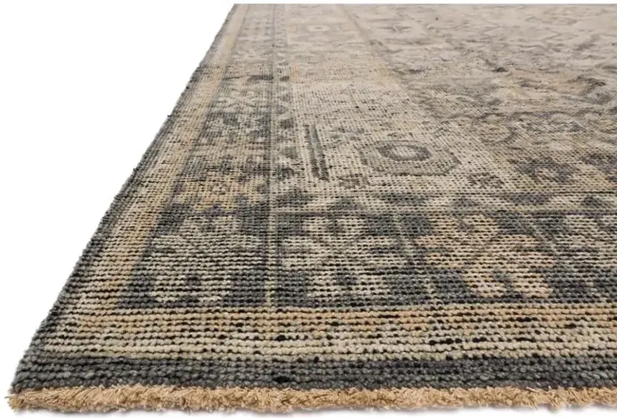 Ismael Global Bazaar Grey Wool Vintage Tribal Patterned Hand Knotted Rug - 2'9"x10'