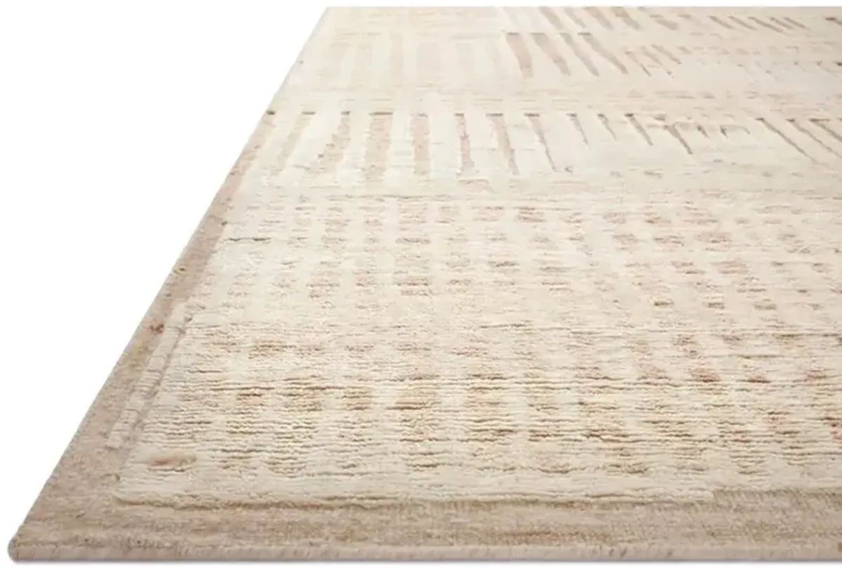 Maryn Modern Classic Blush Wool Abstract Patterned Hand Knotted Rug - 2'6"x11'6"