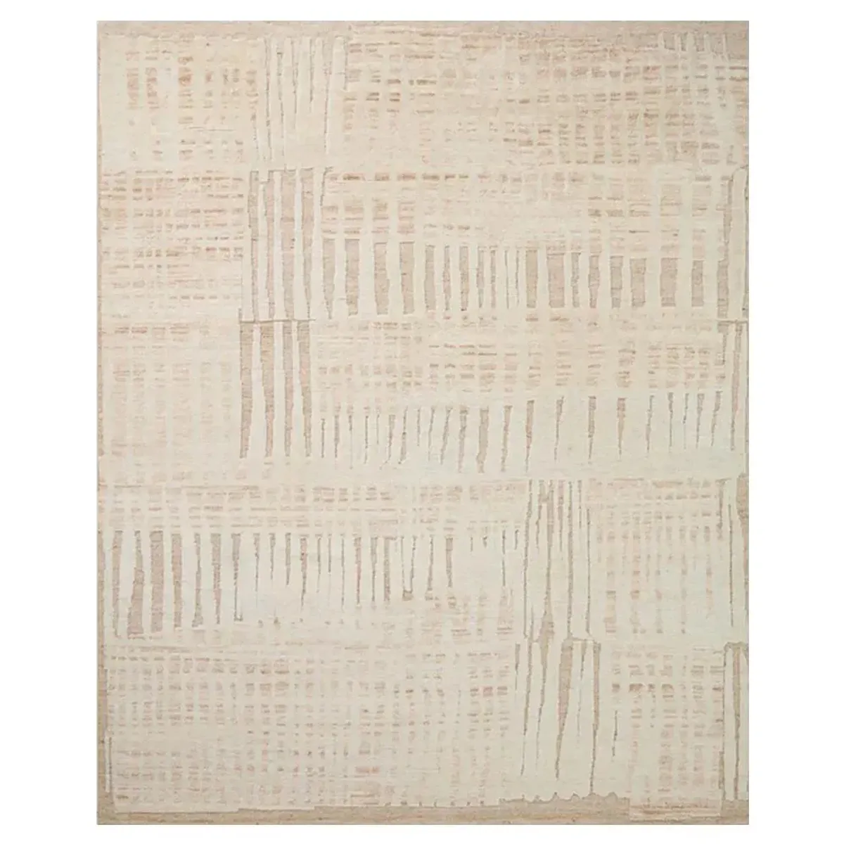 Maryn Modern Classic Blush Wool Abstract Patterned Hand Knotted Rug - 2'6"x11'6"