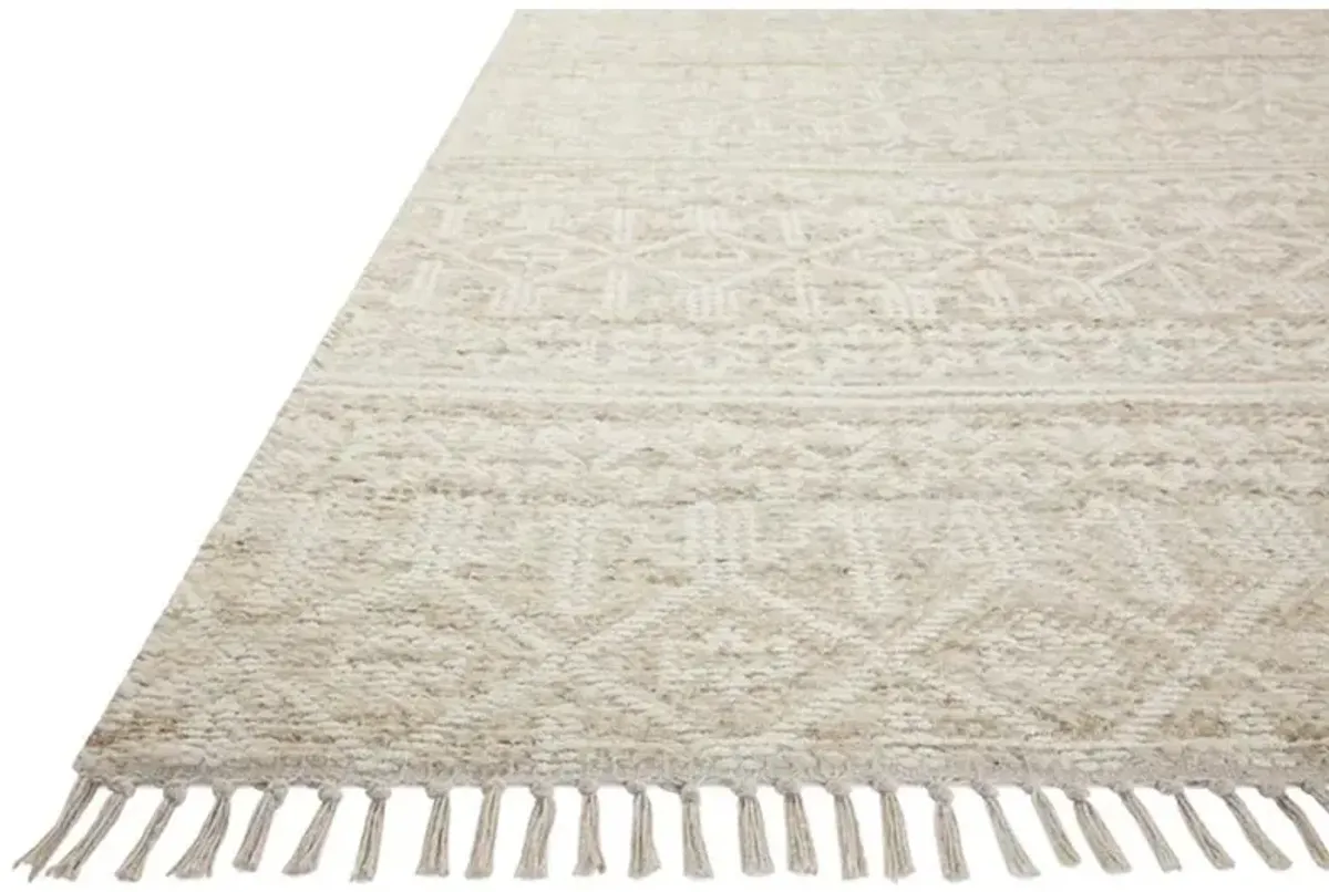 Galiana Coastal Beige Geometric Reversible Jute Rug - Sample