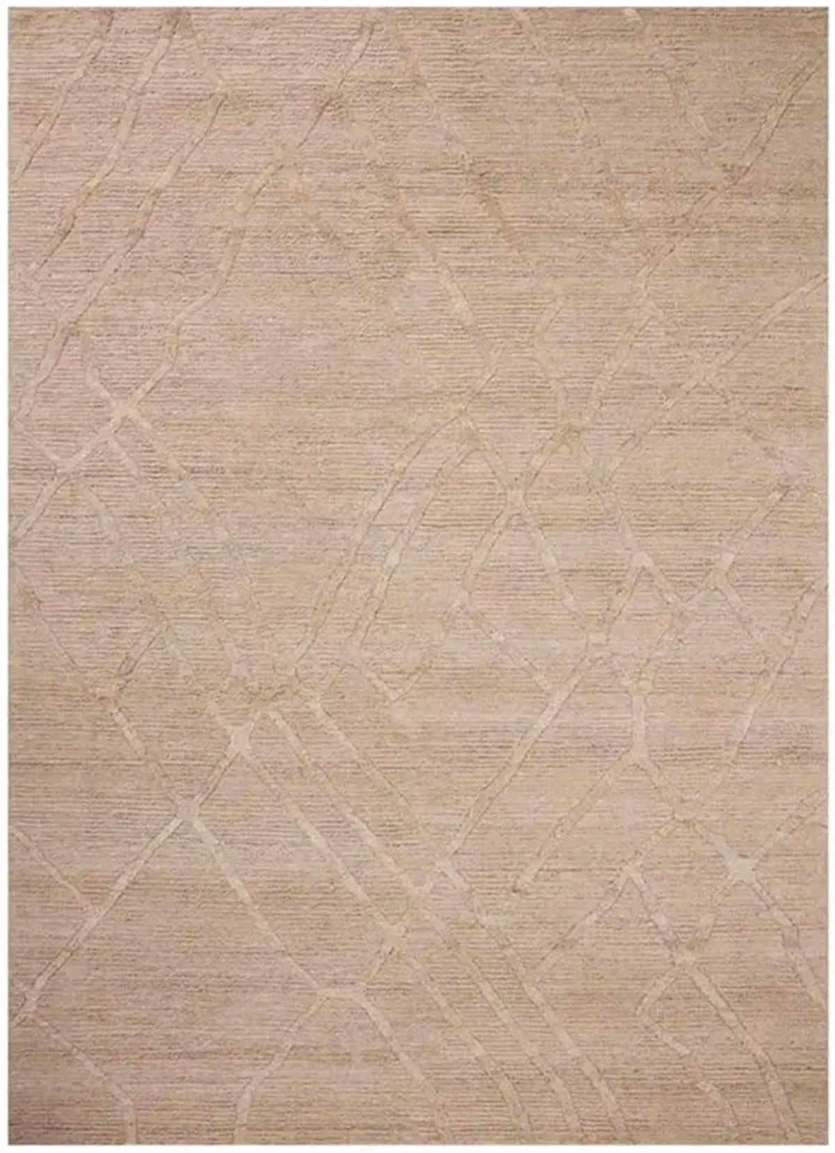 Veylin Modern Classic Champagne Wool Textured Solid Rug - 2'x3'