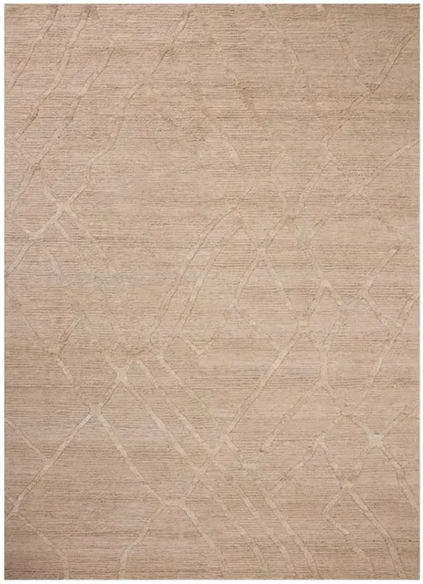 Veylin Modern Classic Champagne Wool Textured Solid Rug - 5'6"x8'6"