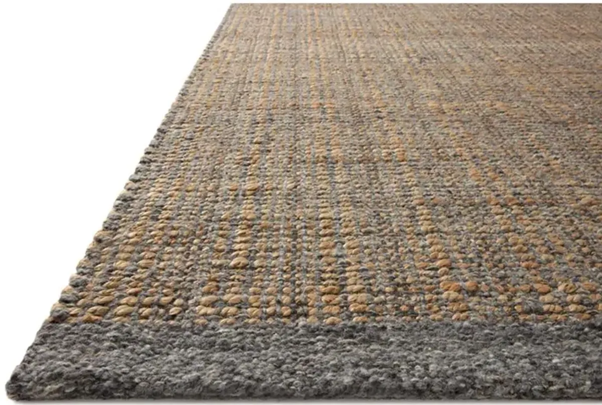Wrenlow Coastal Charcoal Striped Jute Rug - 7'9"x9'9"