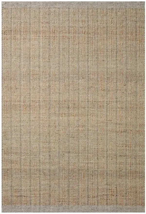 Wrenlow Coastal Light Grey Striped Jute Rug - 2'3"x3'9"