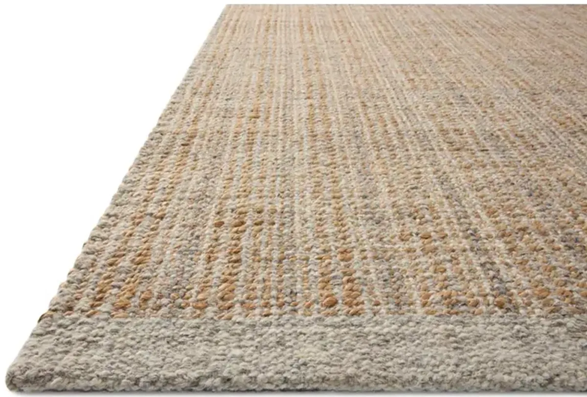 Wrenlow Coastal Light Grey Striped Jute Rug - 5'x7'6"
