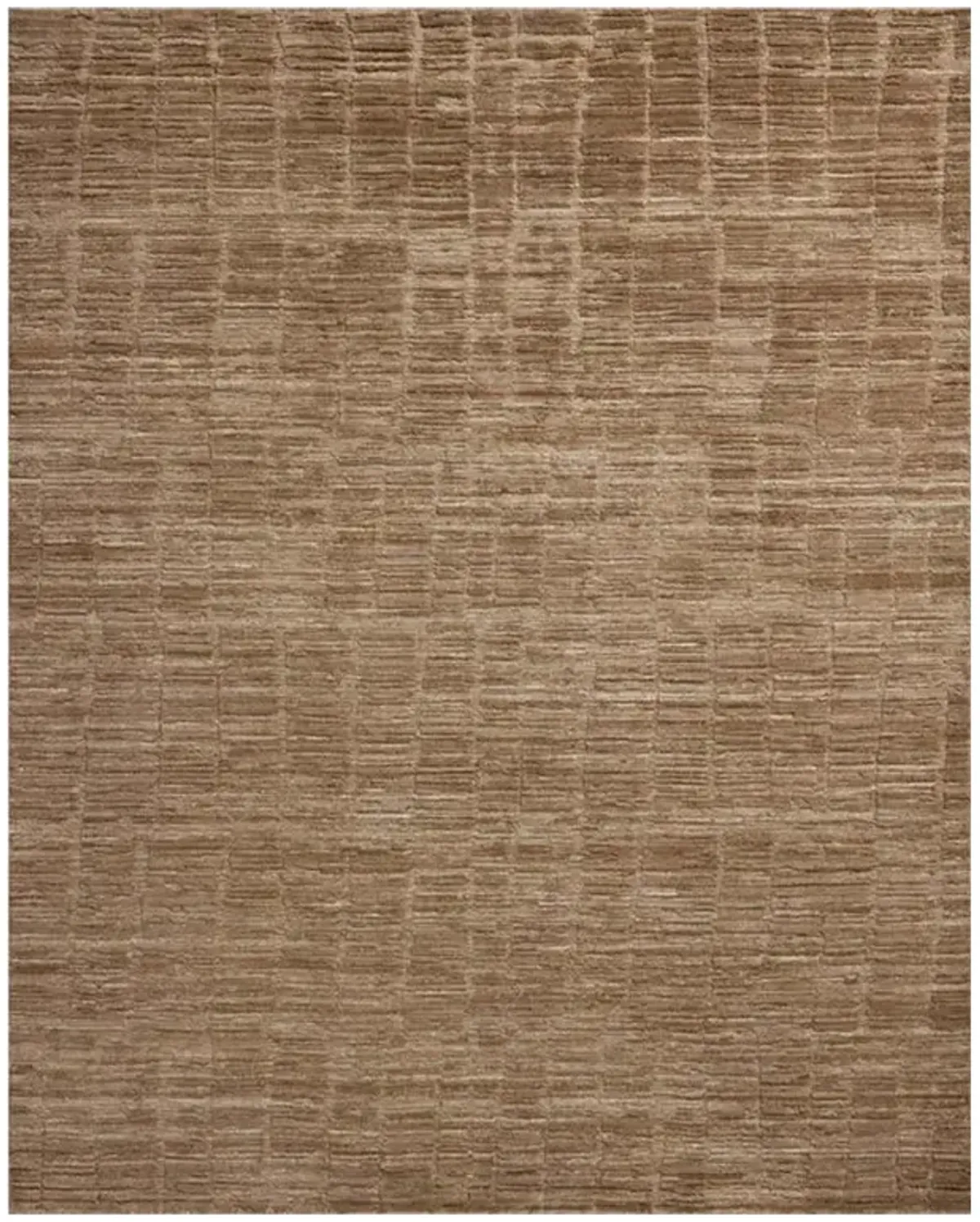 Salem Mid Century Modern Brown Wool Textured Solid Rug - 2'6"x8'6"