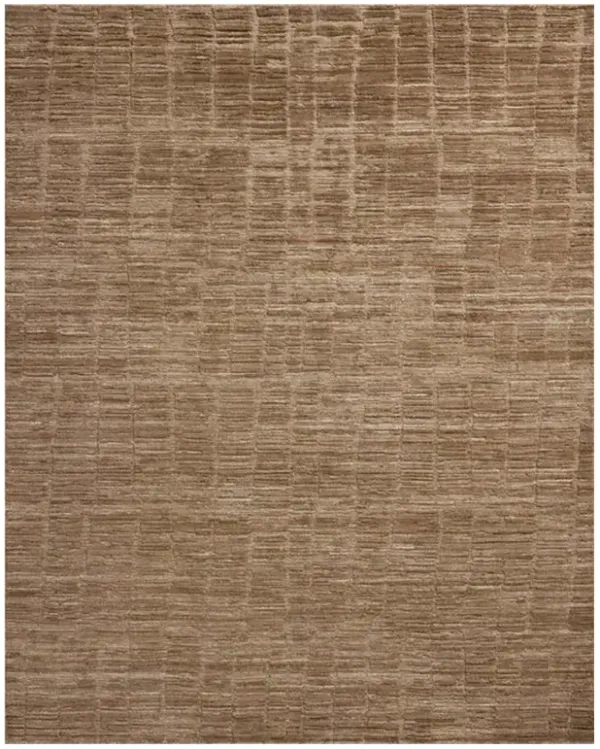 Salem Mid Century Modern Brown Wool Textured Solid Rug - 2'6"x8'6"