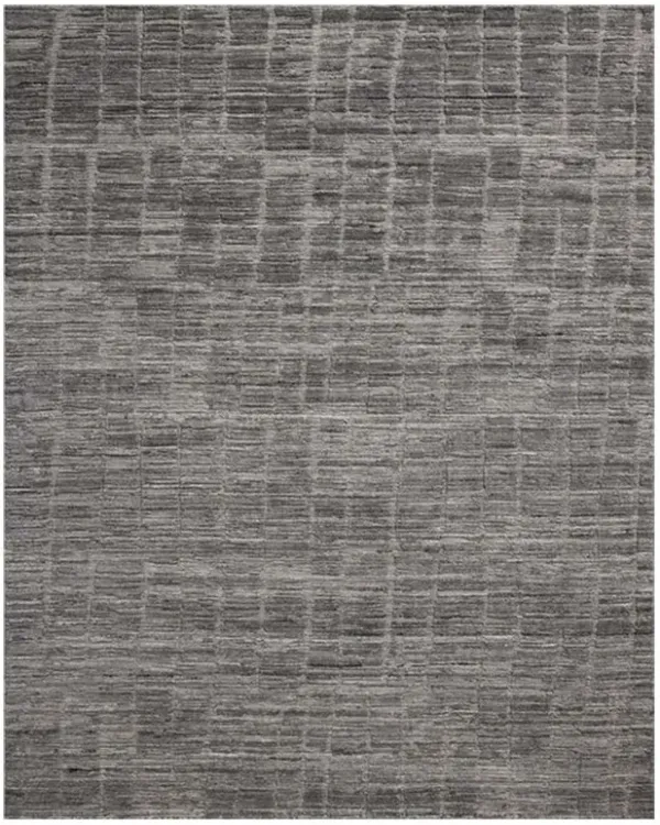 Salem Mid Century Modern Grey Wool Textured Solid Rug - 2'6"x8'6"