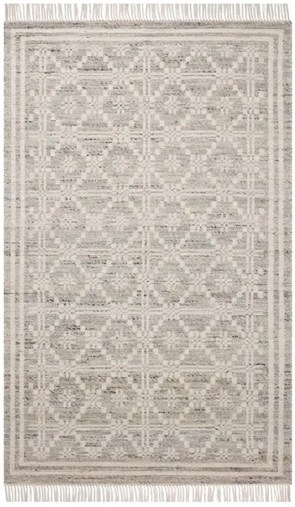 Galiana Coastal Grey Diamond Reversible Jute Rug - 5'x7'6"