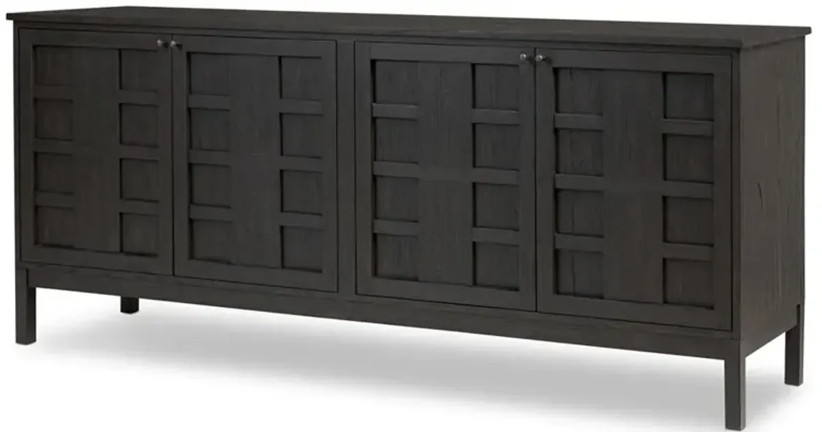 Constance Rustic Lodge Black Oak Media Console - 82"
