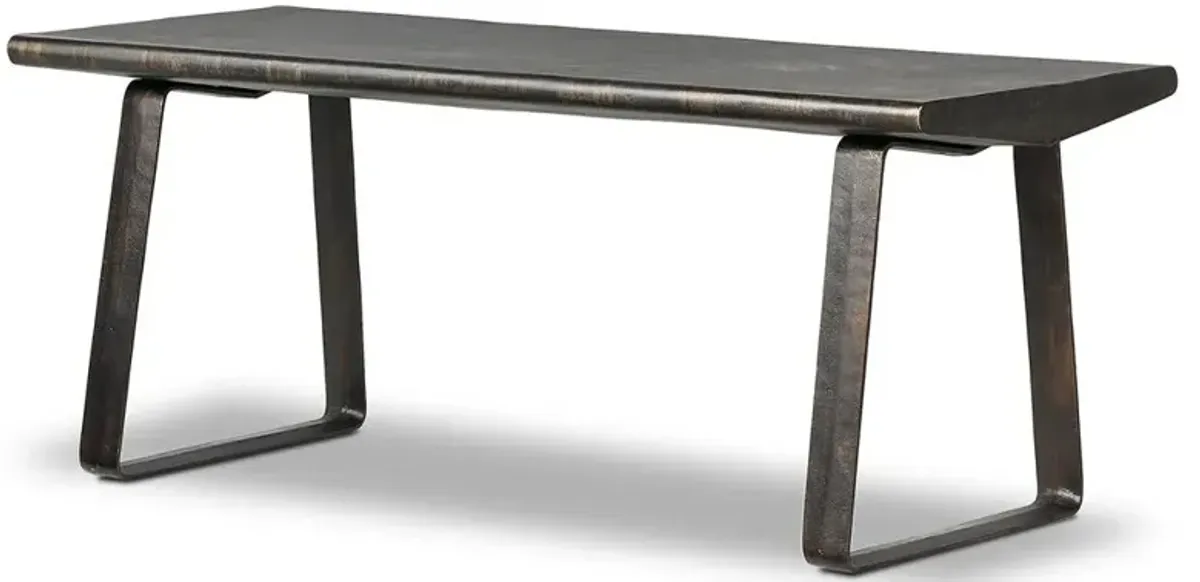 Atticus Industrial Loft Distressed Bronze Aluminum Desk