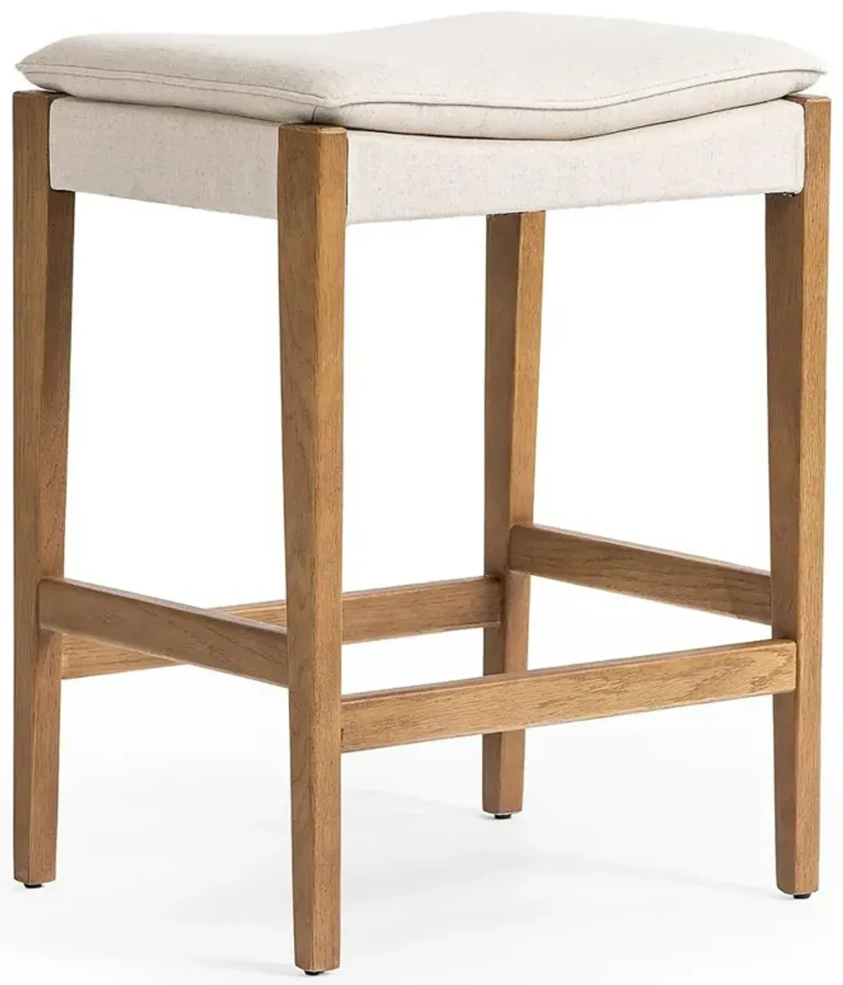 Elena Rustic Lodge Cream Performance Brown Oak Bar Stool