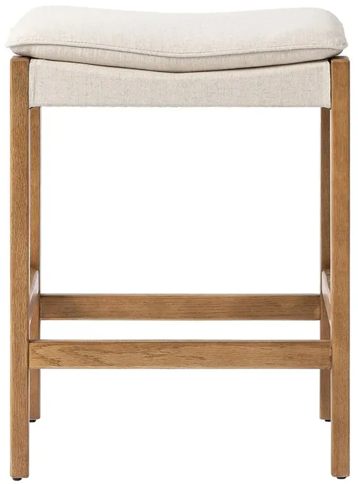 Elena Rustic Lodge Cream Performance Brown Oak Bar Stool