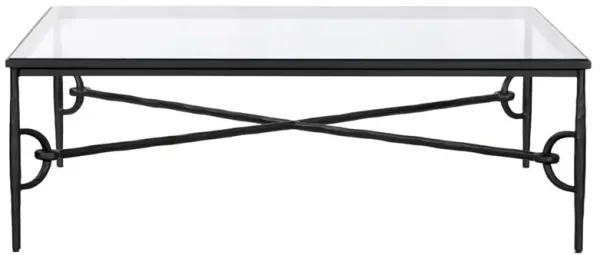 Ceasar French Country Black Iron Square Coffee Table