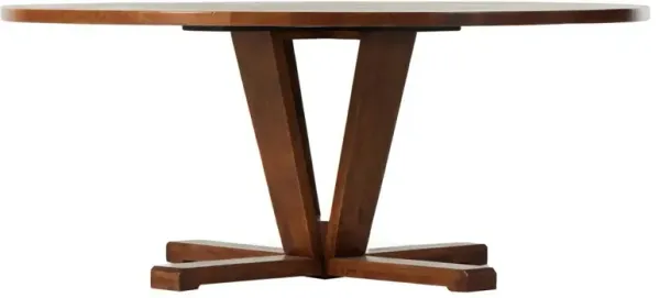Camille Modern Classic Brown Reclaimed Mango Wood Round Dining Table - 72"