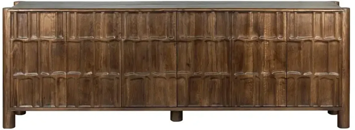 Erin Rustic Lodge Brown Oak Media Console - 98"