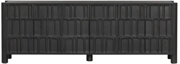 Erin Rustic Lodge Black Oak Media Console - 98"