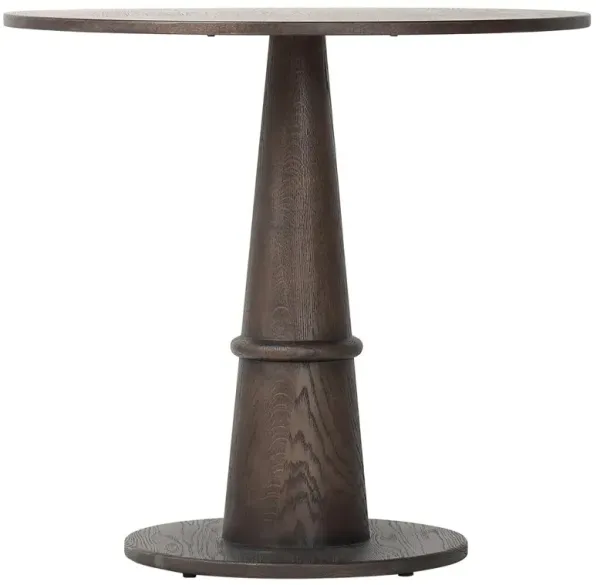 Kane Modern Classic Brown Oak Pedestal Bistro Table - 32"