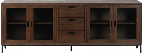 Audra Rustic Lodge Brown Oak Media Console - 82"