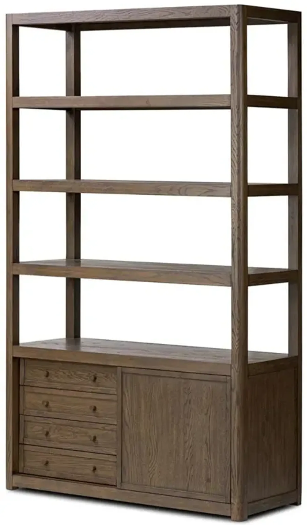 Zack Rustic Lodge Brown Oak Wood Bookcase