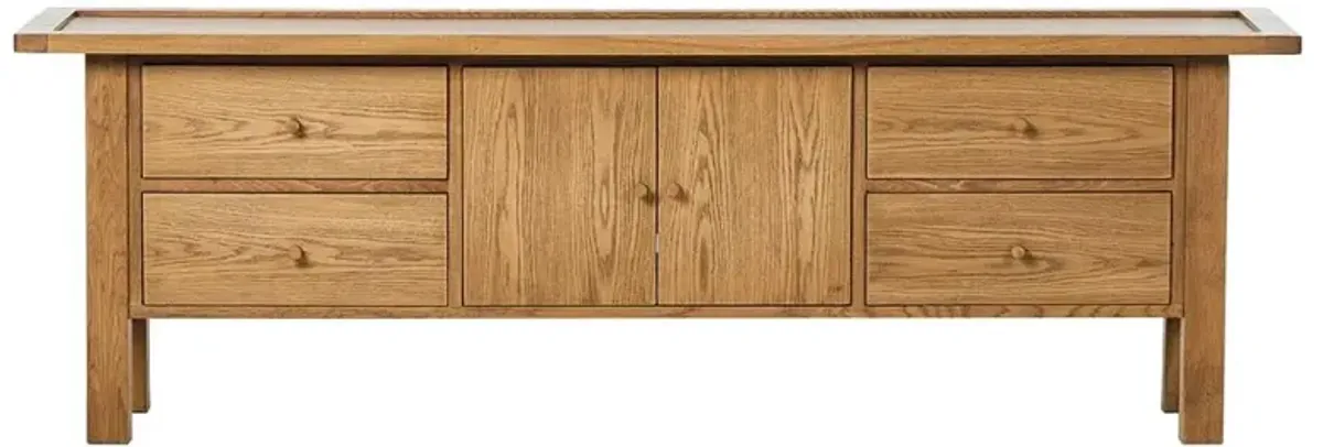 Kingsley Rustic Lodge Brown Oak Media Console - 98"