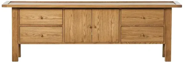 Kingsley Rustic Lodge Brown Oak Media Console - 98"